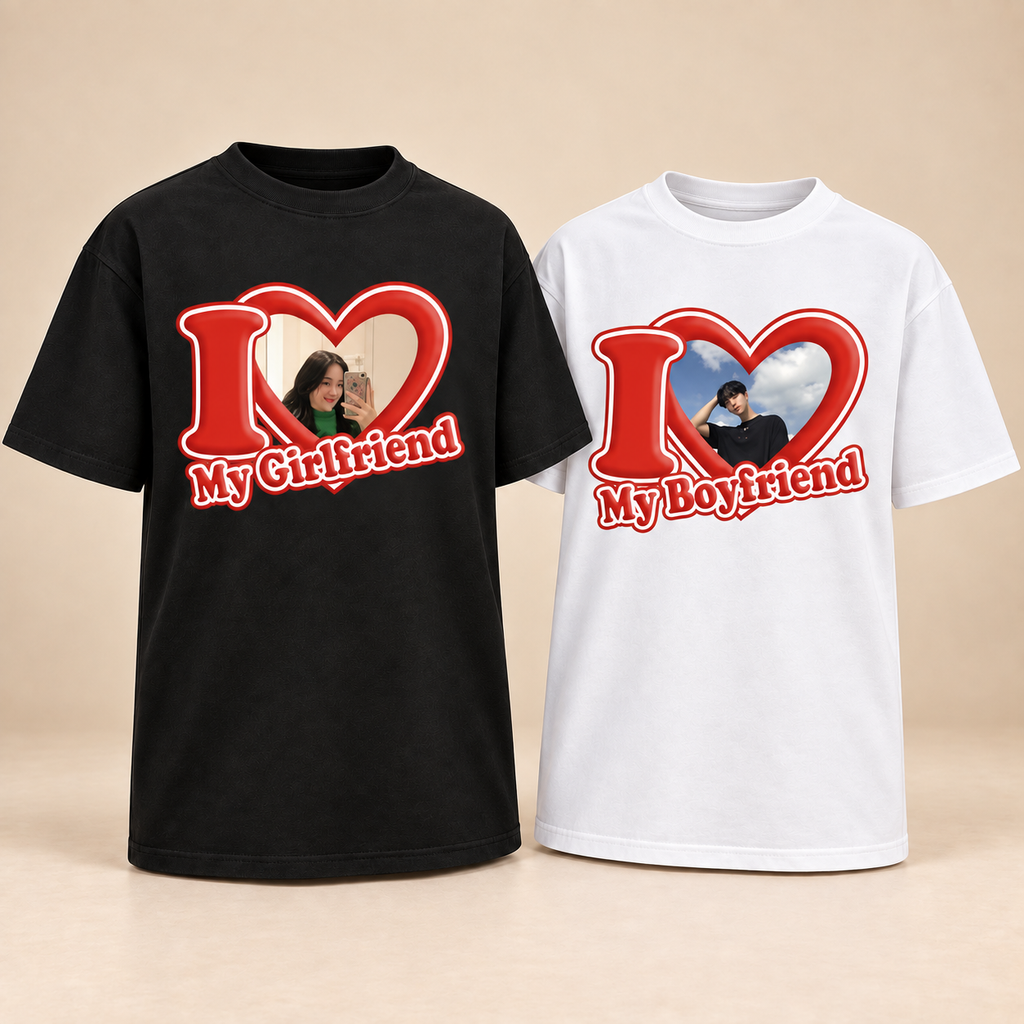 Camiseta Oversized Personalizada "I Love My Girlfriend/Boyfriend"